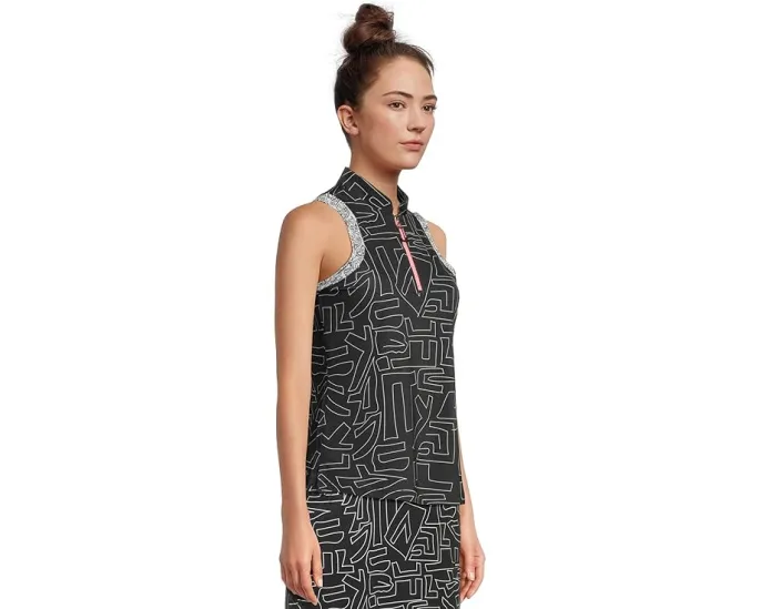 Топ без рукавов Jamie Sadock Hieroglyphics Print с воротником-стойкой