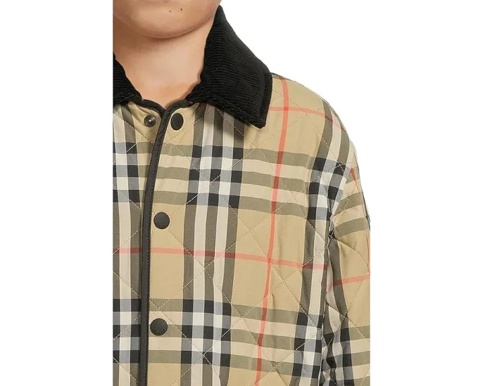 Куртка Burberry Kids Milo Check Quilted Jacket из стеганой ткани