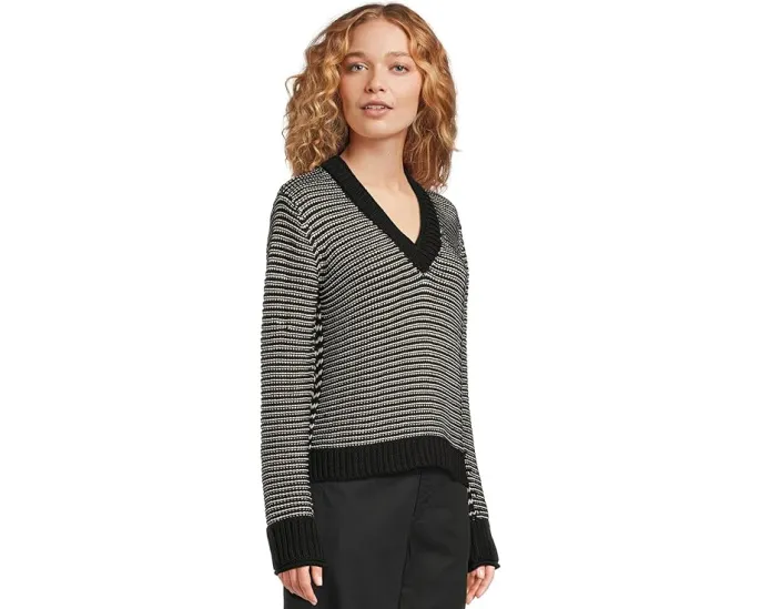 Пуловер Linda с V-образным вырезом и контрастной резинкой Michael Stars