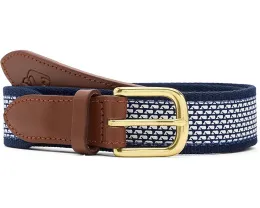 Ремень Vineyard Vines Kids Micro Whale Classic Canvas Club с узором кита