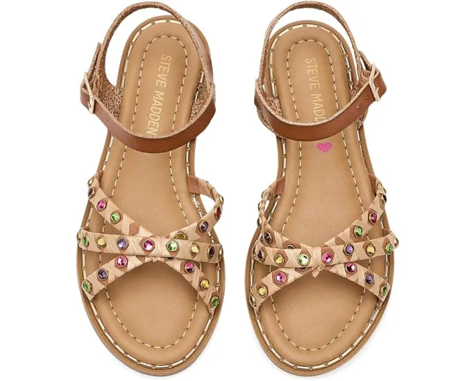 Детские сандалии Steve Madden Gillian с украшениями из стразов и регулируемой бретелью
