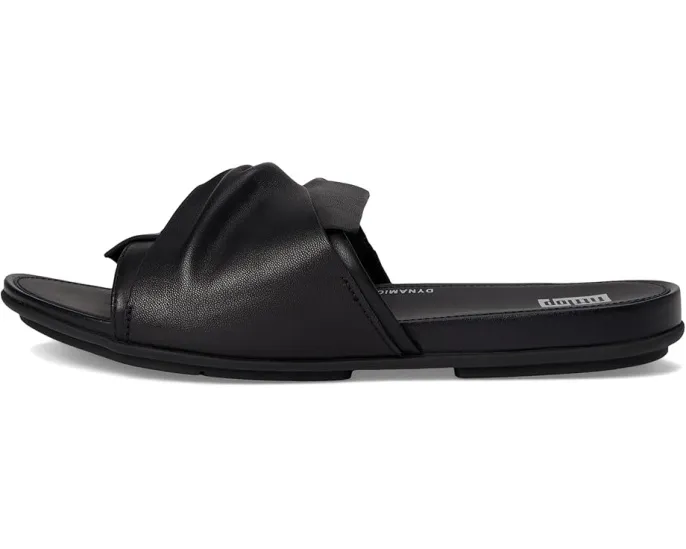 Сланцы FitFlop Gracie из мягкой кожи с бантом