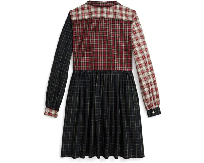 Сорочковое платье из хлопкового поплина в клетку Polo Ralph Lauren Kids