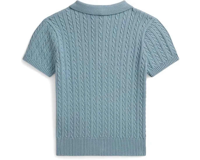 Свитер-поло из хлопка с мелким жаккардом Polo Ralph Lauren Kids для детей постарше