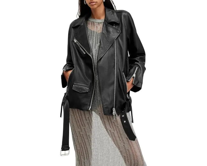 Косуха AllSaints Billie Biker из овечьей кожи с молниями