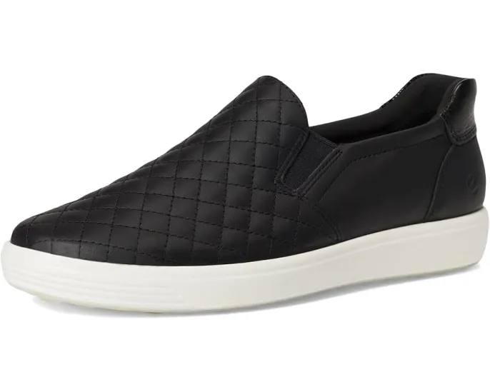 Мокасины ECCO Soft 7 Quilted Easy Slip-On с эластичной застежкой и стеганым верхом