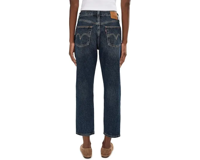 Джинсы Levi's 501 Crop зауженного кроя с высокой посадкой и потертостями