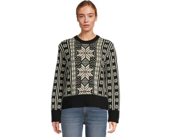 Свитер Faherty Sun Valley с круглой горловиной и снежинками