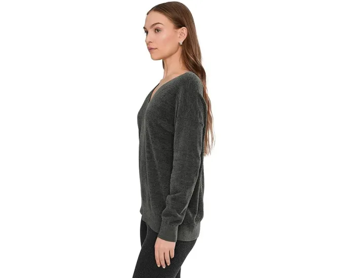Barefoot Dreams Cozychic Ultra Lite свитер с V-образным вырезом и длинными рукавами