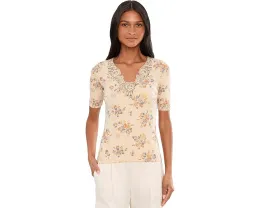Топ с кружевной отделкой и цветочным принтом Lauren Ralph Lauren