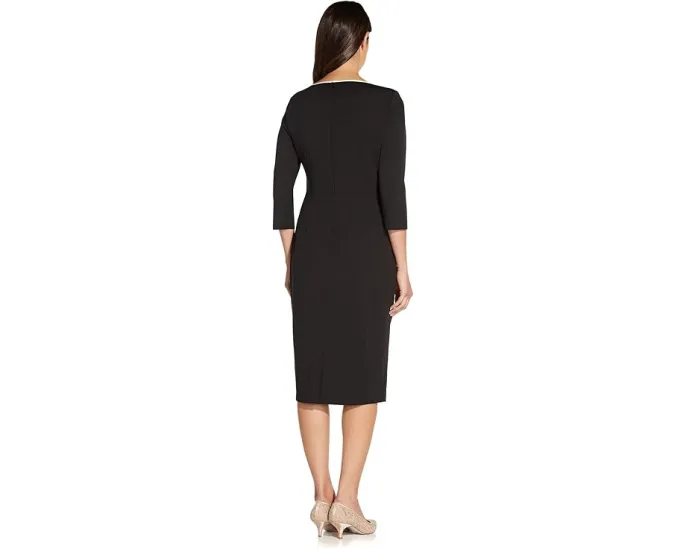 Платье Stretch Crepe Tie Front с контрастной окантовкой Adrianna Papell