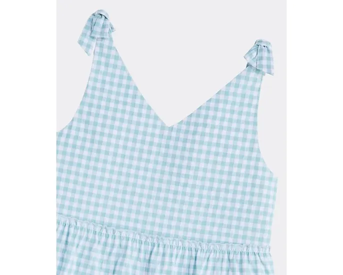 Платье Vineyard Vines Kids Girls Harbor Tie Tiered для девочек в клетку