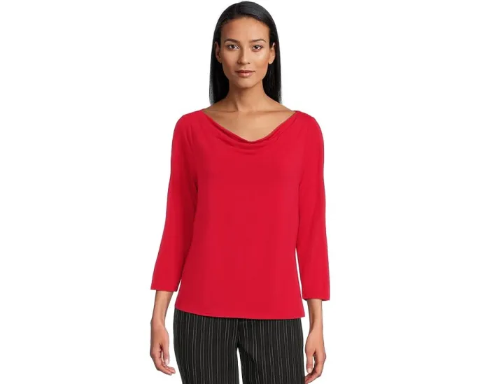 Блуза Liverpool Los Angeles с рукавом три четверти и драпированным вырезом