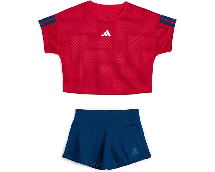 Детский комплект adidas Kids с топом и юбкой-шортами в футбольном стиле