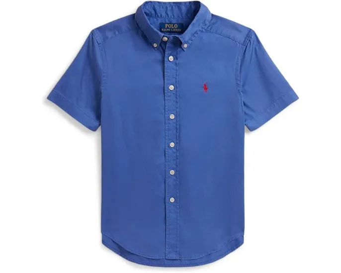 Polo Ralph Lauren рубашка с коротким рукавом из хлопкового твила для детей