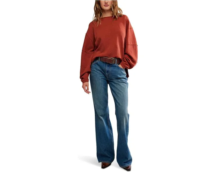 Free People футболка We The Free Total Eclipse оверсайз с рубчиком