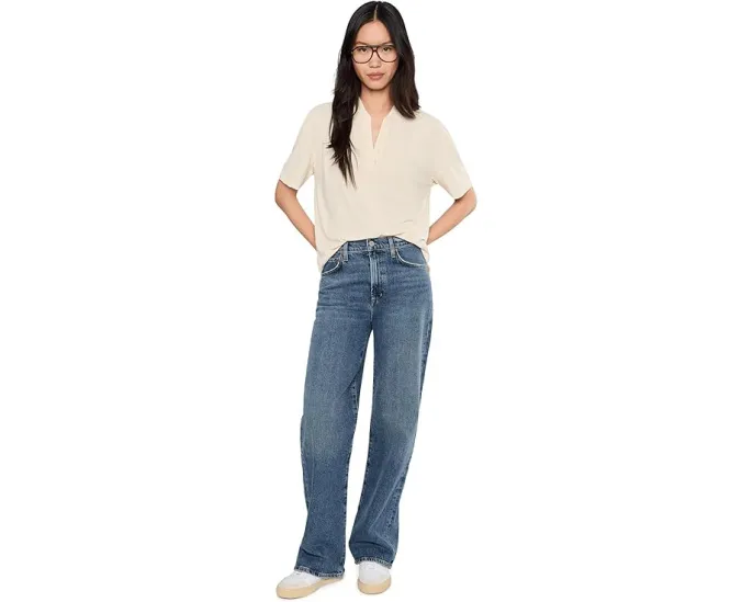 Футболка Varley Kasey Mock Placket Rib Tee с имитацией планки