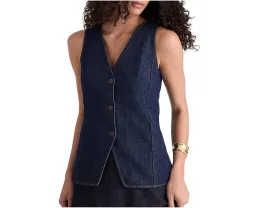 Madewell Длинный жилет с V-образным вырезом и рельефными швами в цвете Rinse Wash