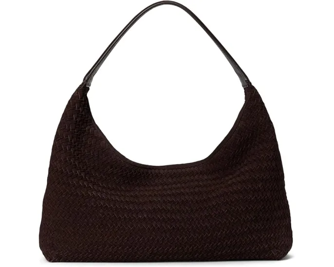 Сумка Madewell Slouchy Shoulder Bag Suede Woven с плетеной текстурой и карманом на молнии
