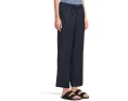 Полосковые брюки L.L.Bean Premium Linen Breezy с поясом на резинке и прямым кроем
