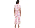 Petite Short Sleeve Notch Top & Capri Pajama Set
