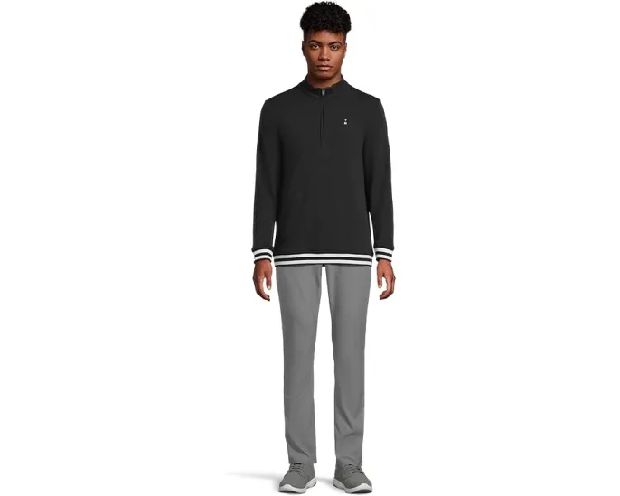 Толстовка TravisMathew Happier Hour 1/4 Zip с логотипом TM и контрастными полосками