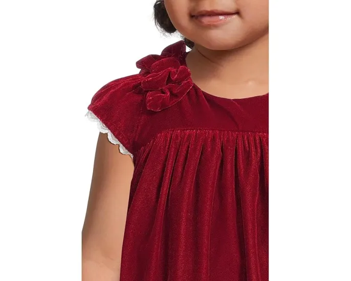 Платье Janie and Jack для девочки из бархата с бантами на плечах