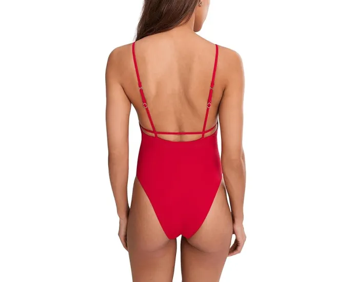 Купальник цельный Eco Collective от Seafolly с V-образным вырезом и металлик