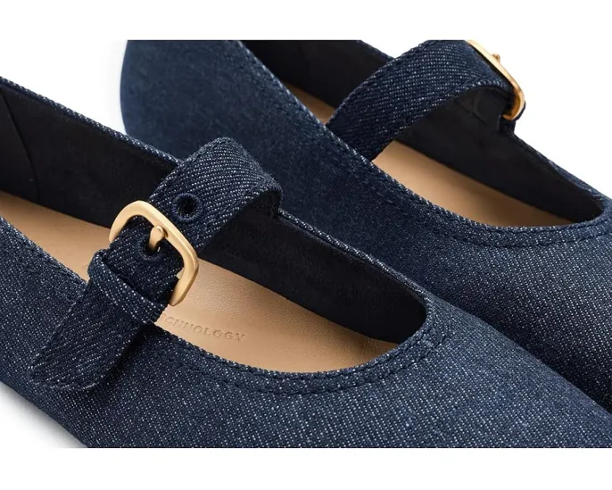 Туфли FitFlop Delicato Mary Jane из денима на клиновидном каблуке