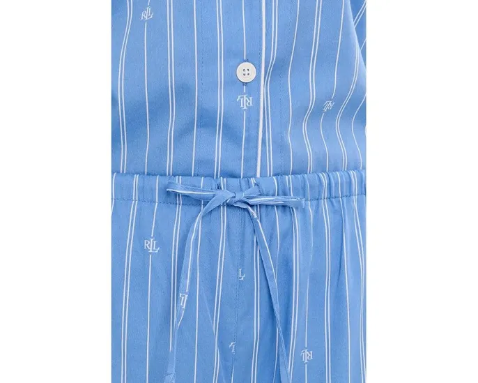 Пижамный комплект Lauren Ralph Lauren с длинным рукавом и отложным воротником
