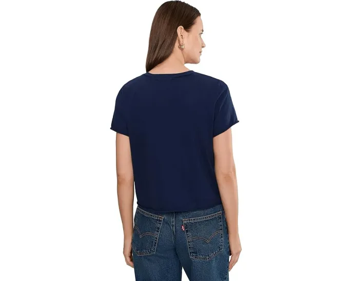 Jackie Raw Edge Crew Neck Tee