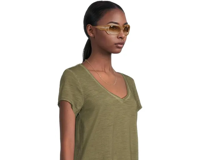 Солнцезащитные очки Ray-Ban Beate с удлиненной формой линз и УФ-защитой