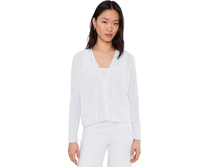 Petite Organic Linen Cotton V-neck Cardigan