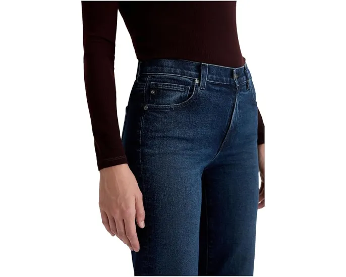 Прямые джинсы AG Jeans Brinley со средней посадкой в цвете Midnight Sun