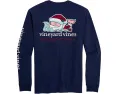 Vineyard Vines Длинная футболка с карманом и новогодним принтом Santa Whale List
