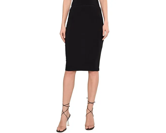 Прямая юбка Norma Kamali до колена с эластичным поясом и кружевной отделкой