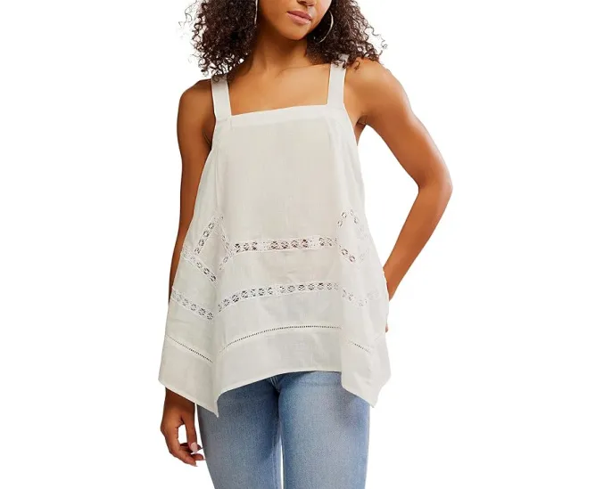 Топ-туника Free People Charlotte с открытой спиной и кружевом