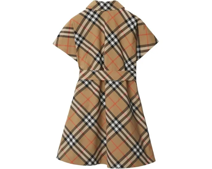 Детское платье Burberry Kids Giulietta Check из хлопка с поясом