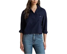 Рубашка из смесового хлопка с отделкой под пряжку Lauren Ralph Lauren