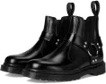 Chelsea ботинки Dr. Martens 2976 Harness из черной анилиновой кожи с декоративными шпильками
