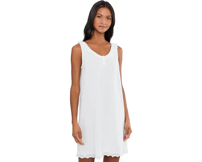 Платье-макси Eyelet Button Flutter Neck от Lauren Ralph Lauren с вышивкой и оборками
