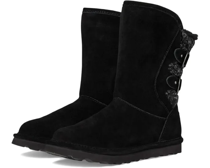Зимние угги Bearpaw Jenni из замши с меховой отделкой и декоративной пряжкой