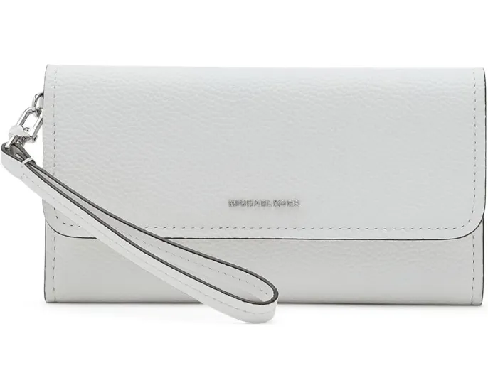 Клатч MICHAEL Michael Kors Jet Set Medium White на запястье
