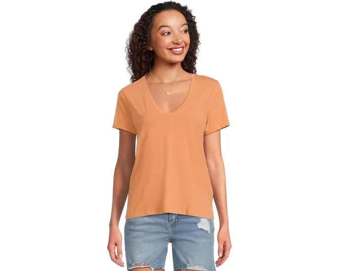 Madewell Northside V-Neck Tee из 100% хлопка с прямым подолом