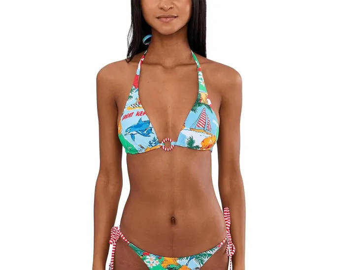 Топ купальный Seafolly Viva Vacation Longline Slide Tri с завязками