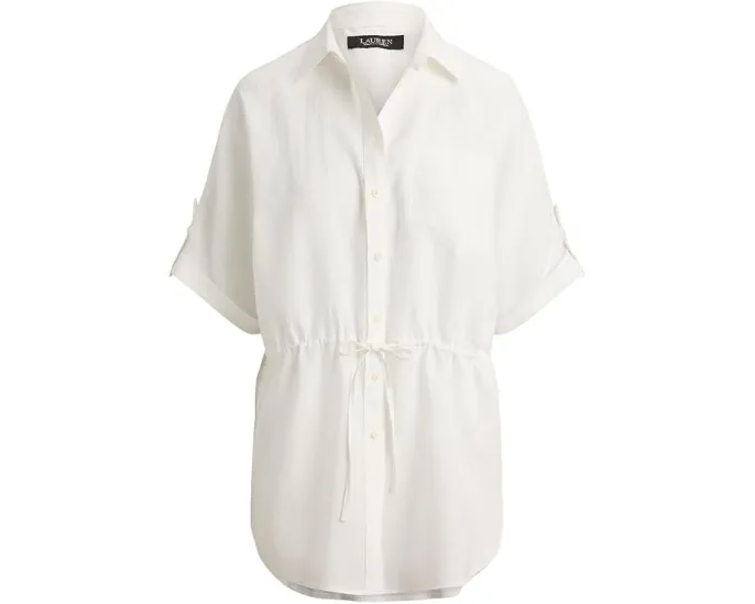 Туника Linen Roll-Tab Sleeve Tunic из льна с завязками Lauren Ralph Lauren