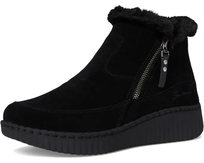 Ботильоны SKECHERS Wilshire Blvd с замшевым верхом и меховой подкладкой на клиновидном каблуке