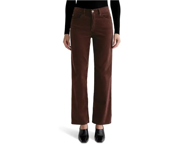 Прямые джинсы AG Jeans Brinley со средней посадкой в цвете Coffee Bean