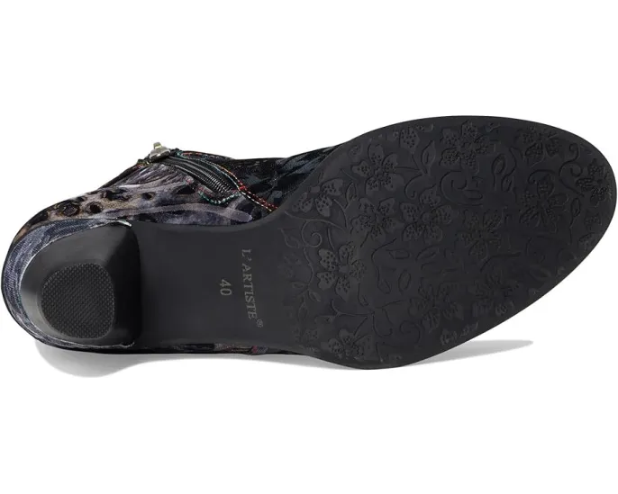 Ботильоны Dessalynn из замши и бархата с цветочным принтом