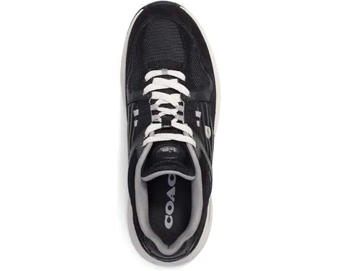 Кроссовки COACH C301 Signature в цвете charcoal/black с отделкой из замши и кожи